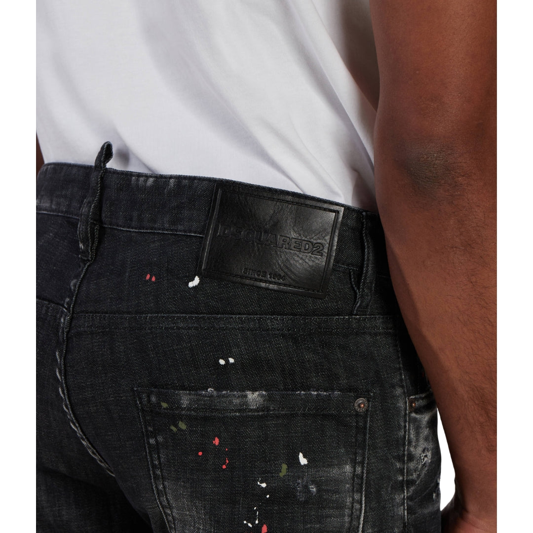 DSQUARED2 Cool Guy Jean Destroyed Paint Splash Wash Black Jeans W34