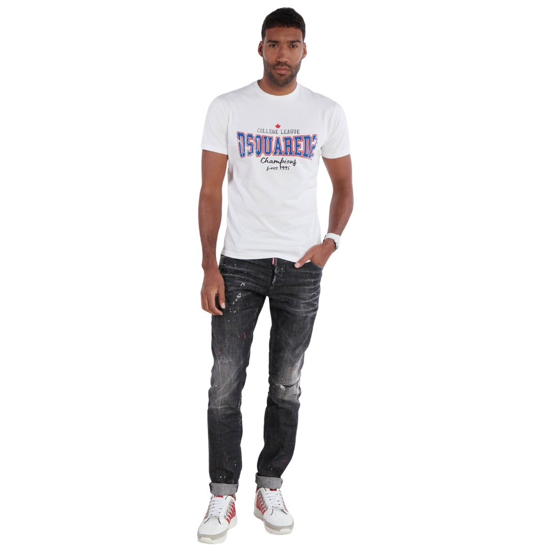 DSQUARED2 Cool Guy Jean Destroyed Paint Splash Wash Black Jeans W34
