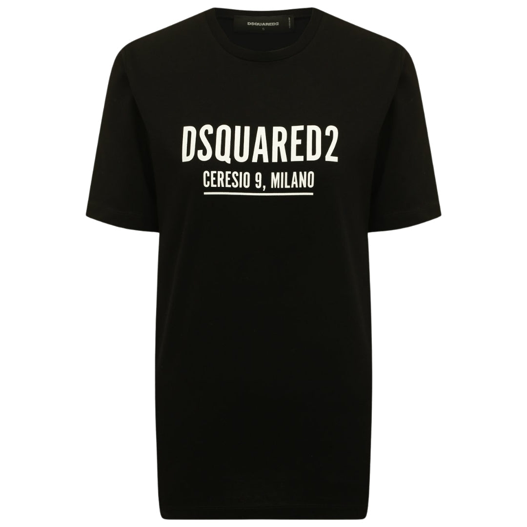 DSQUARED2 Ceresio 9 Milano Logo Black  T-Shirt XXS
