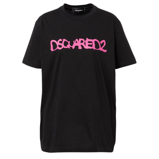 DSQUARED2 Graffiti Spray Logo Black  T-Shirt XS