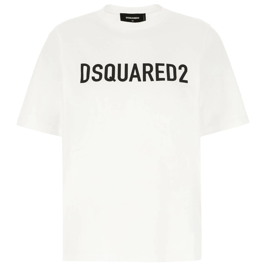 DSQUARED2 Bold Logo Loose Fit White  T-Shirt XS