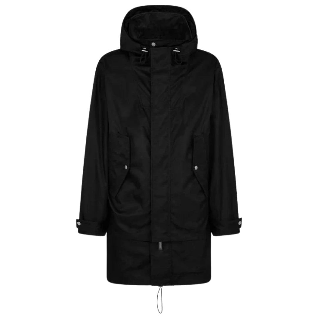 DSQUARED2 Fish Tail Long Black Parka Jacket W36
