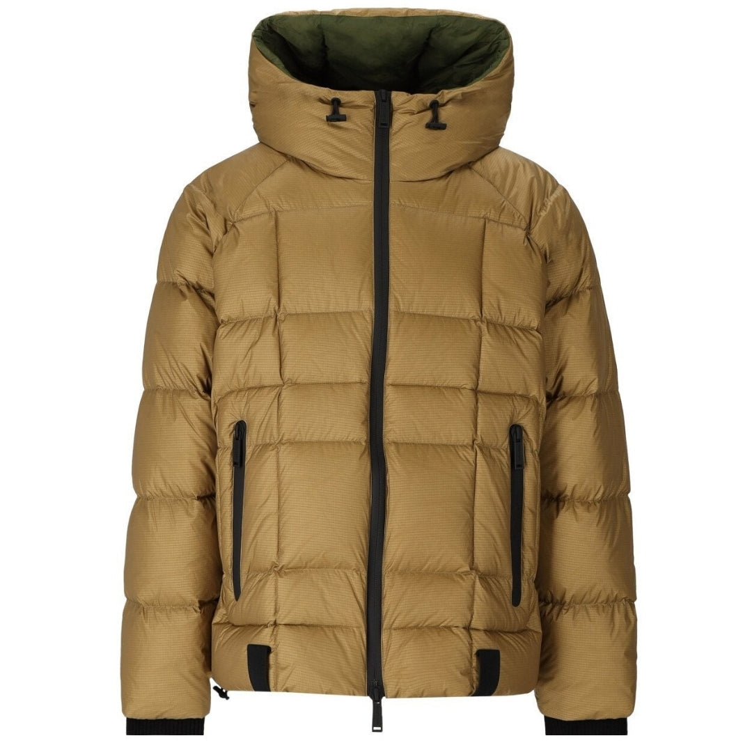 Dsquared2 Printed Logo Walnut Brown Hooded Down Jacket S74AM1414 132W