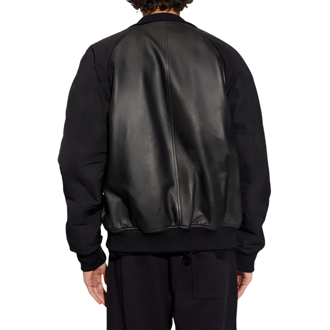 DSQUARED2 Contrast Arms Black Leather Jacket W38