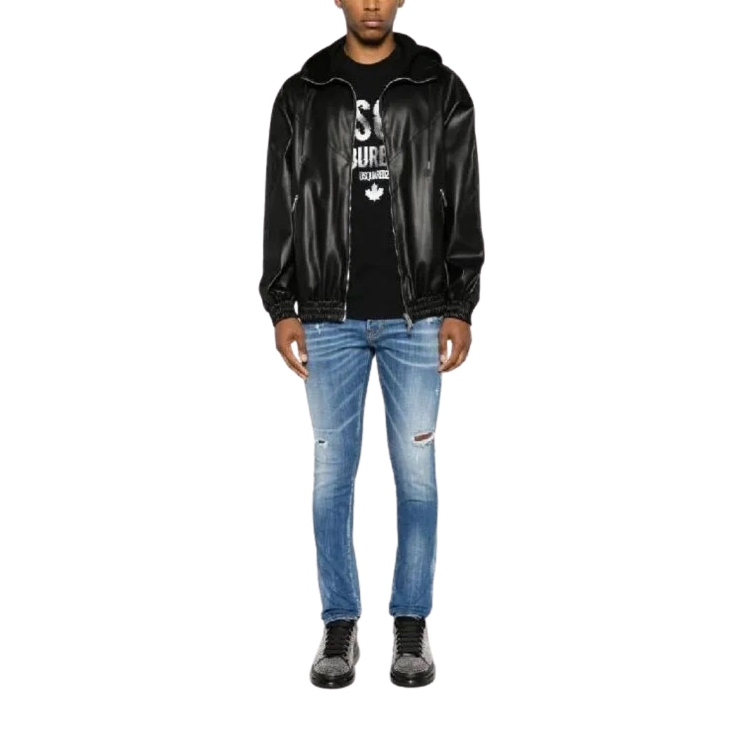DSQUARED2 Contrast Hooded Black Jacket W32