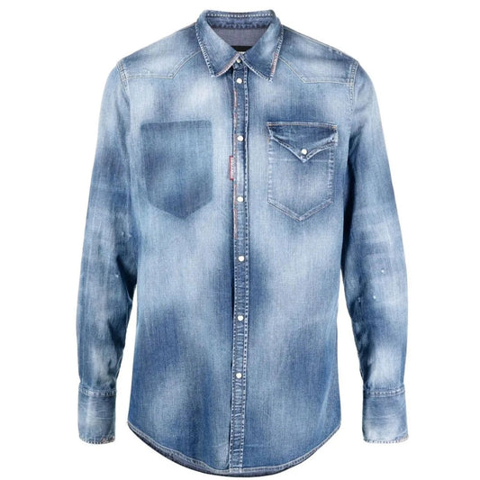 Dsquared2 S74Dm0637 S30341 Classic Western Shirt 470 Blue Navy Shirt Mens