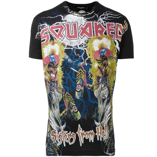 Dsquared2 Sisters From Hell Concert Design Black T-Shirt M
