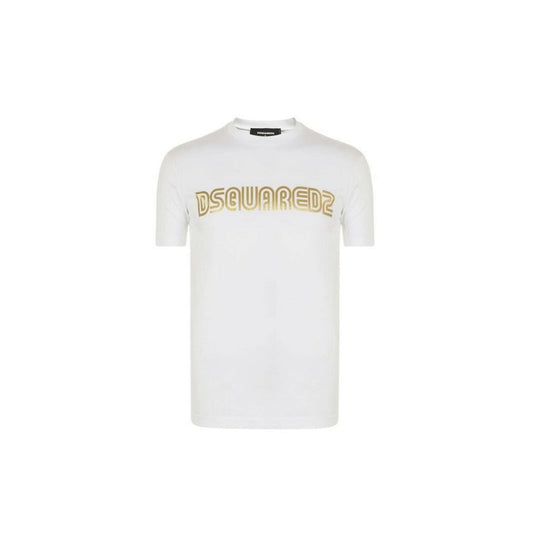 Dsquared2 Gold Bold Logo White T-Shirt M