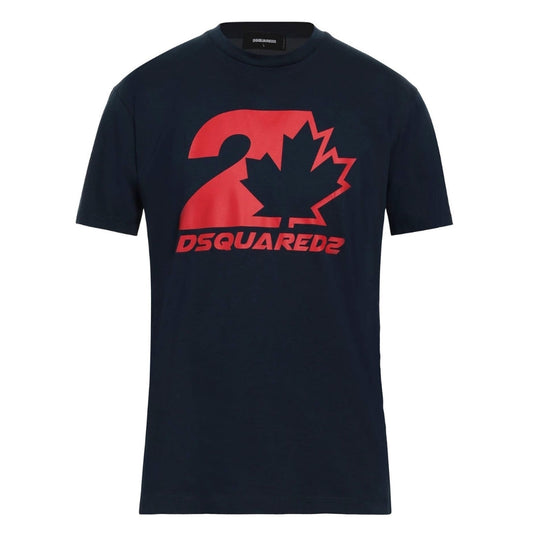Dsquared2 Cool Fit Maple Leaf Dark Navy Blue T-Shirt S74GD1157 478 - Style Centre Wholesale