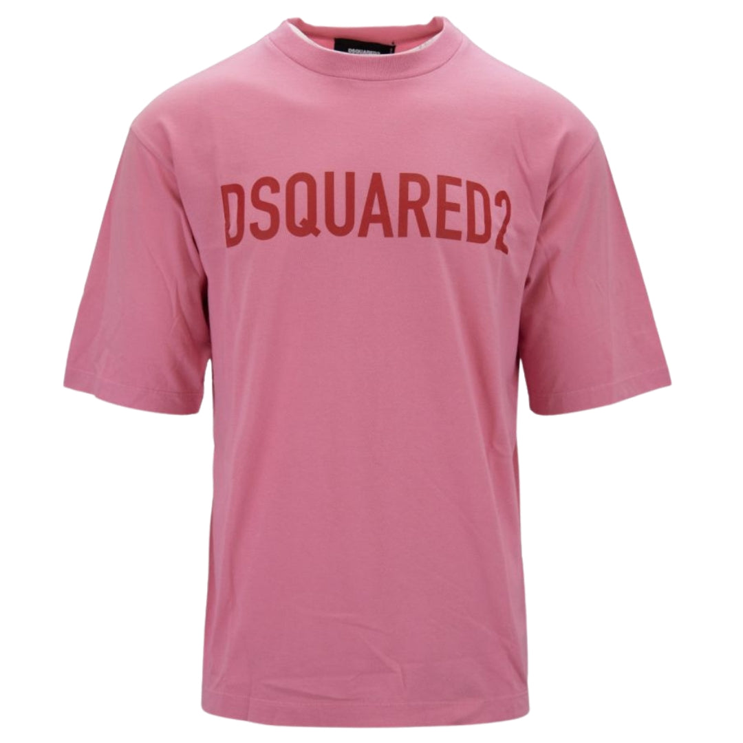 DSQUARED2 Loose Fit Brand Logo Pink  T-Shirt M
