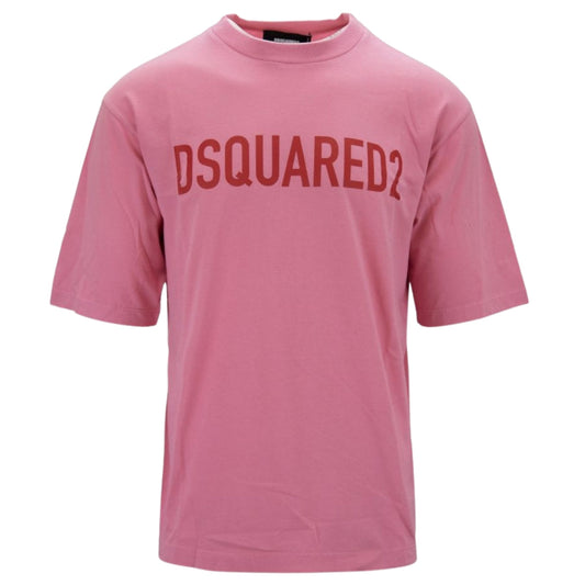 DSQUARED2 Loose Fit Brand Logo Pink  T-Shirt M
