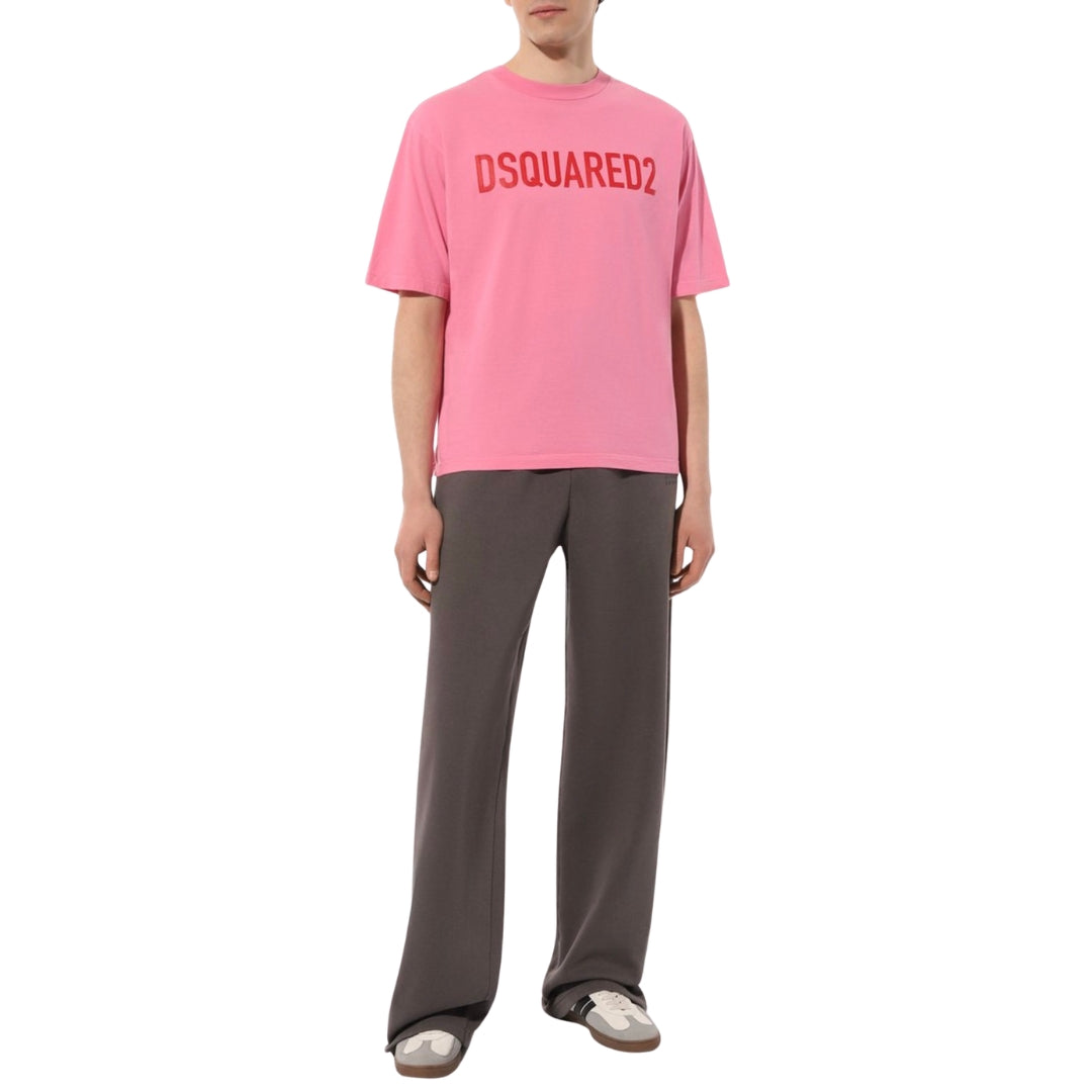 DSQUARED2 Loose Fit Brand Logo Pink  T-Shirt M