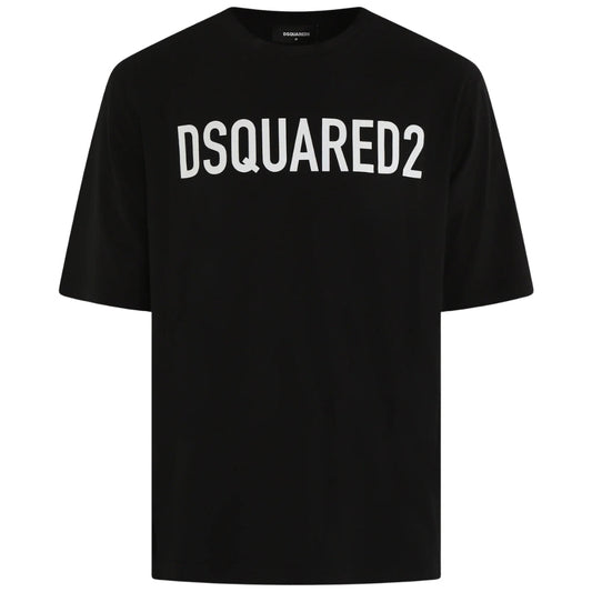 DSQUARED2 Loose Fit Brand Logo Black  T-Shirt XS