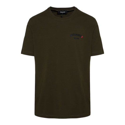 Dsquared2 Regular Fit Rubber Logo T-Shirt Military XS
