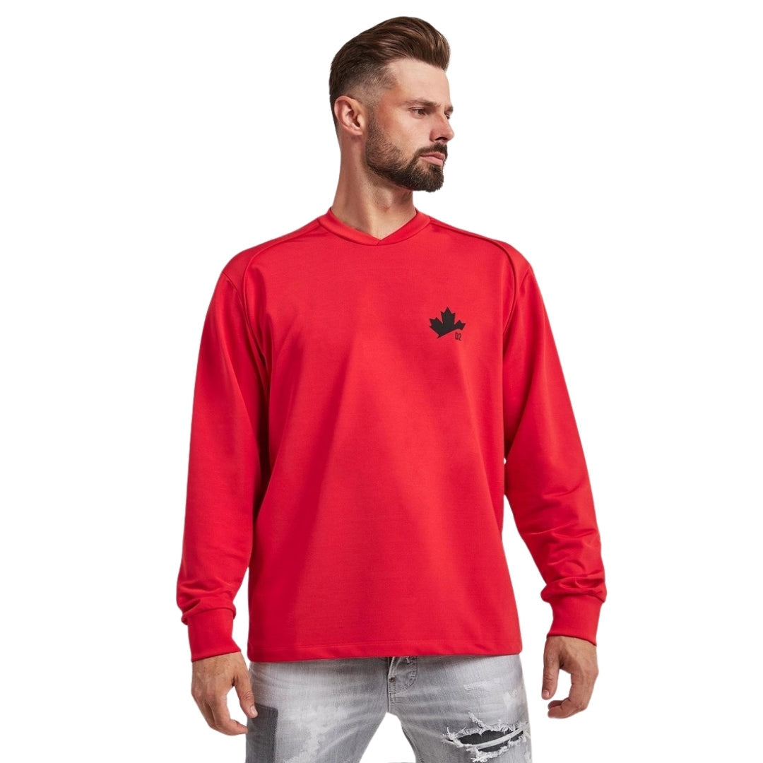 DSQUARED2 D2 Maple Logo Red Sweater S