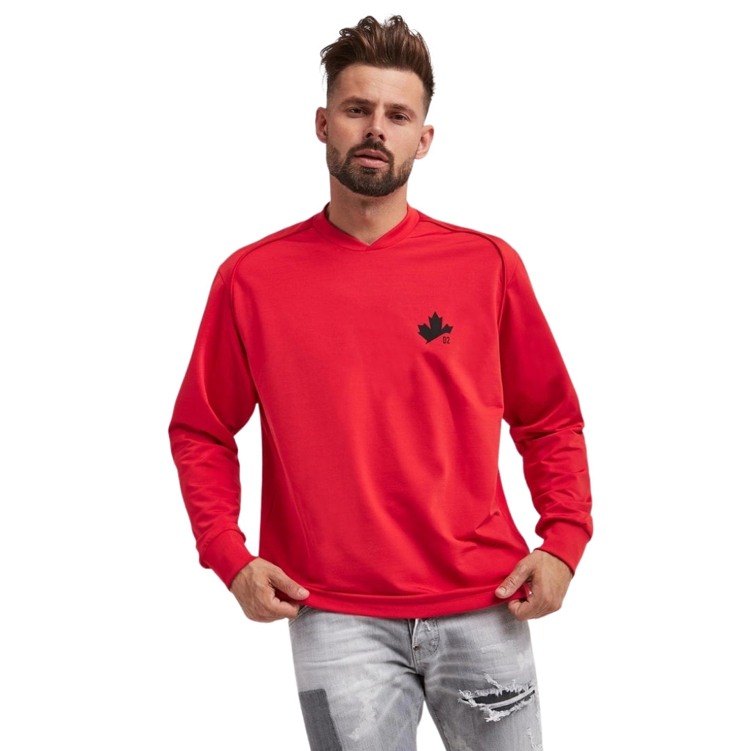 DSQUARED2 D2 Maple Logo Red Sweater S