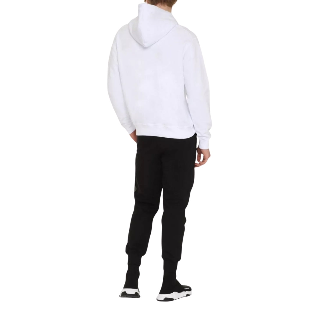 DSQUARED2 Monotone Maple Leaf Logo White Hoodie S