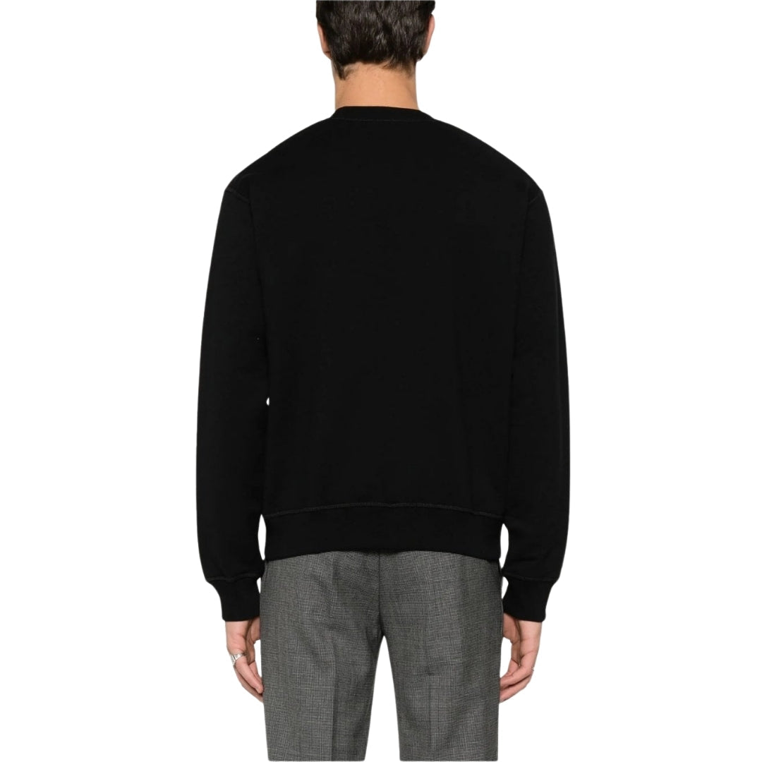 DSQUARED2 D2 Sequin Logo Black Crew Neck Jumper M