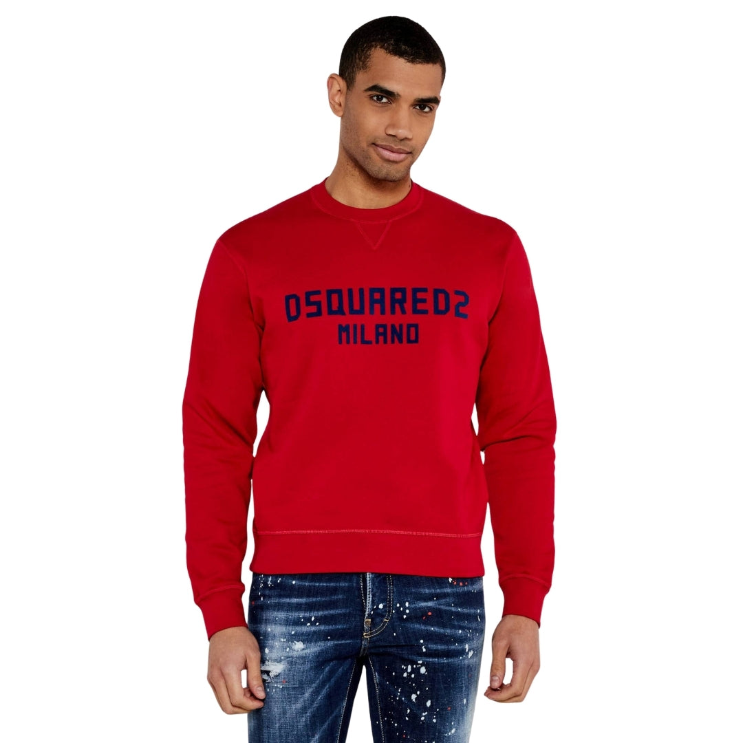 DSQUARED2 Cool Fit Milano Crew Neck Red Jumper M