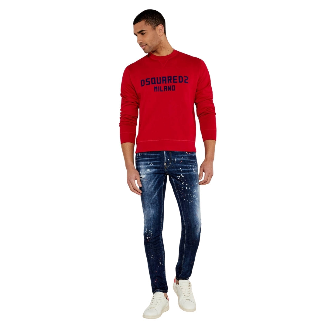 DSQUARED2 Cool Fit Milano Crew Neck Red Jumper M