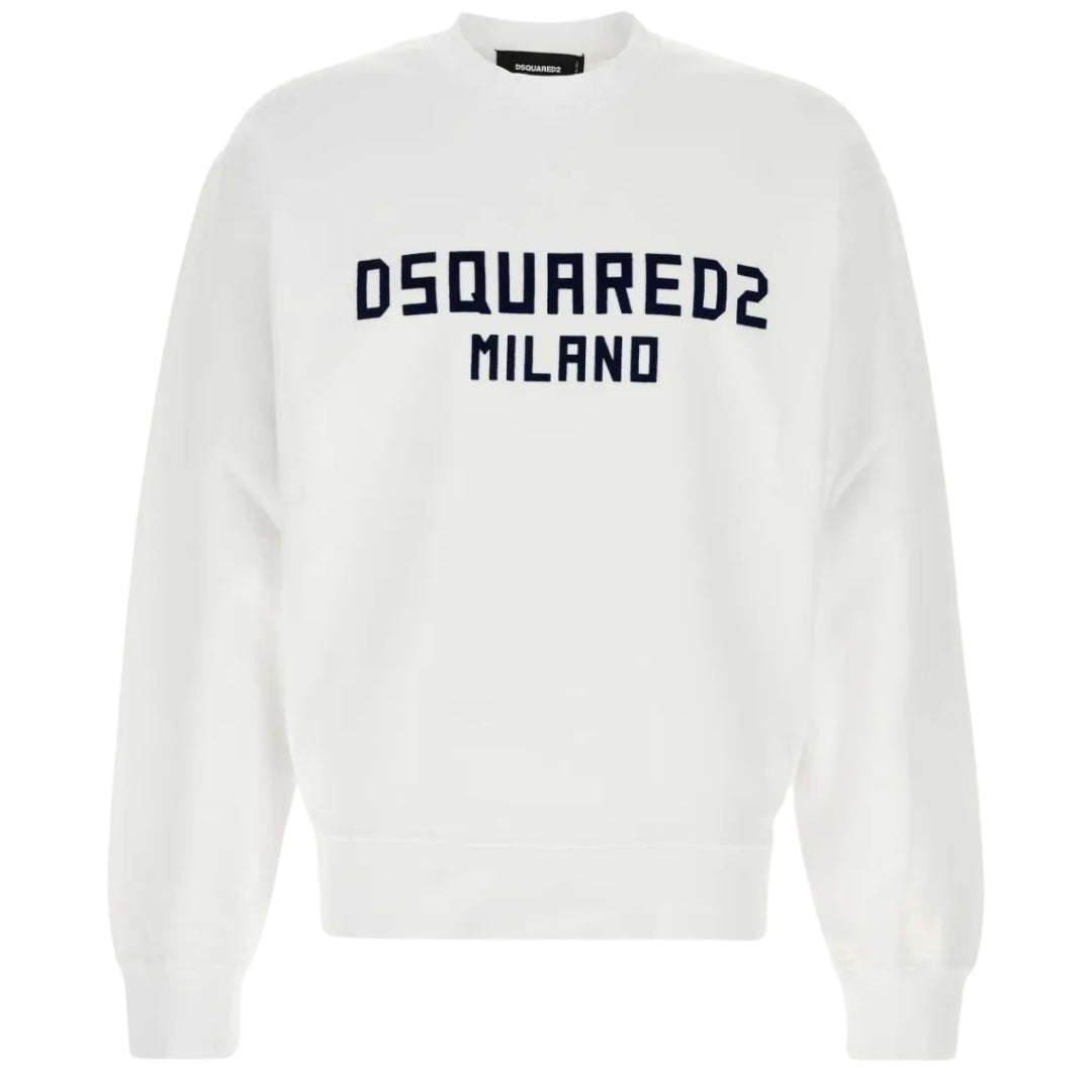 DSQUARED2 Cool Fit Milano Crew Neck White Jumper M