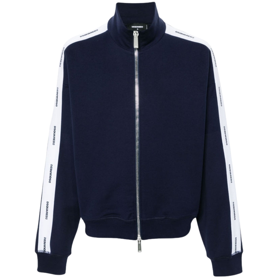 DSQUARED2 Logo Tape Navy Blue Track Jacket M