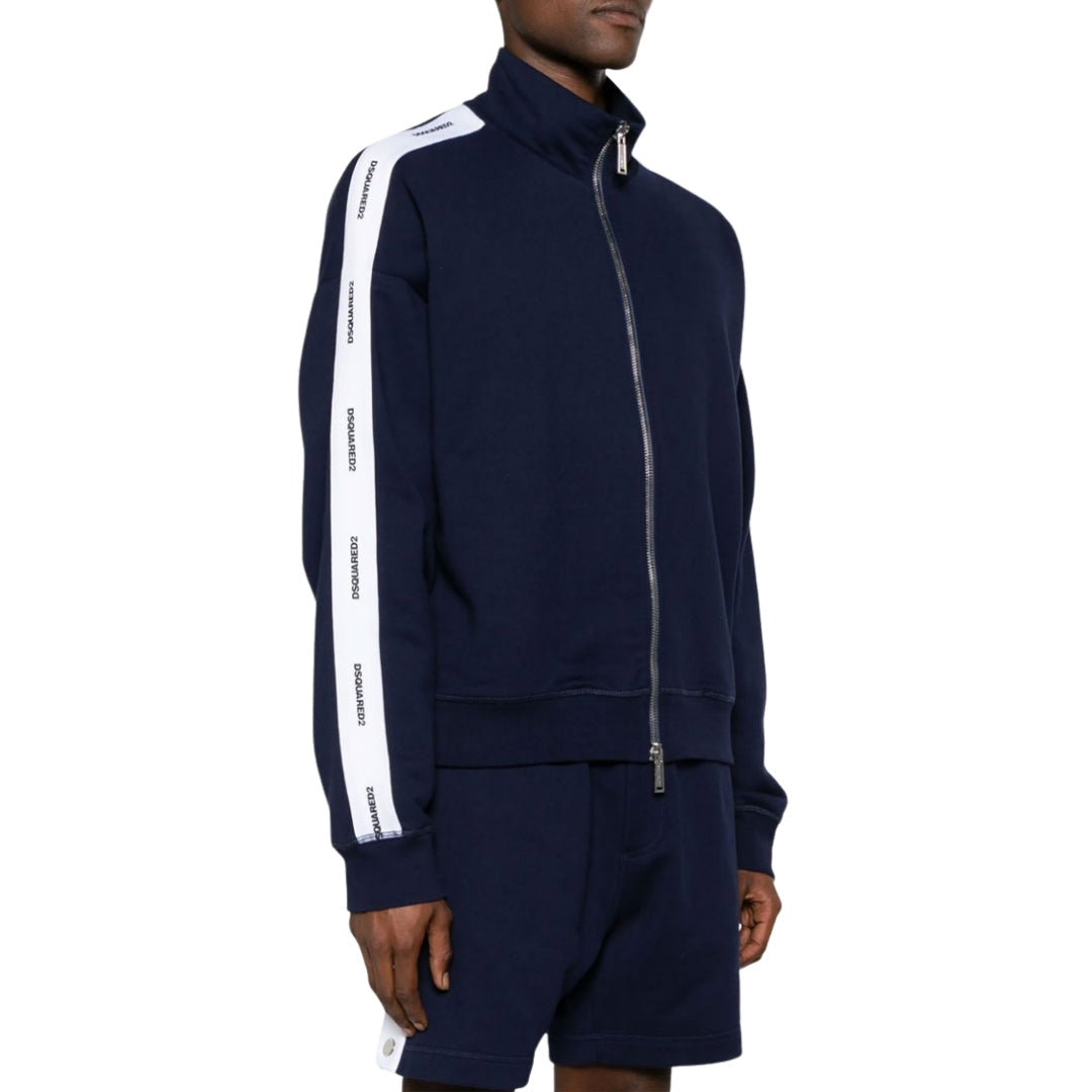 DSQUARED2 Logo Tape Navy Blue Track Jacket M