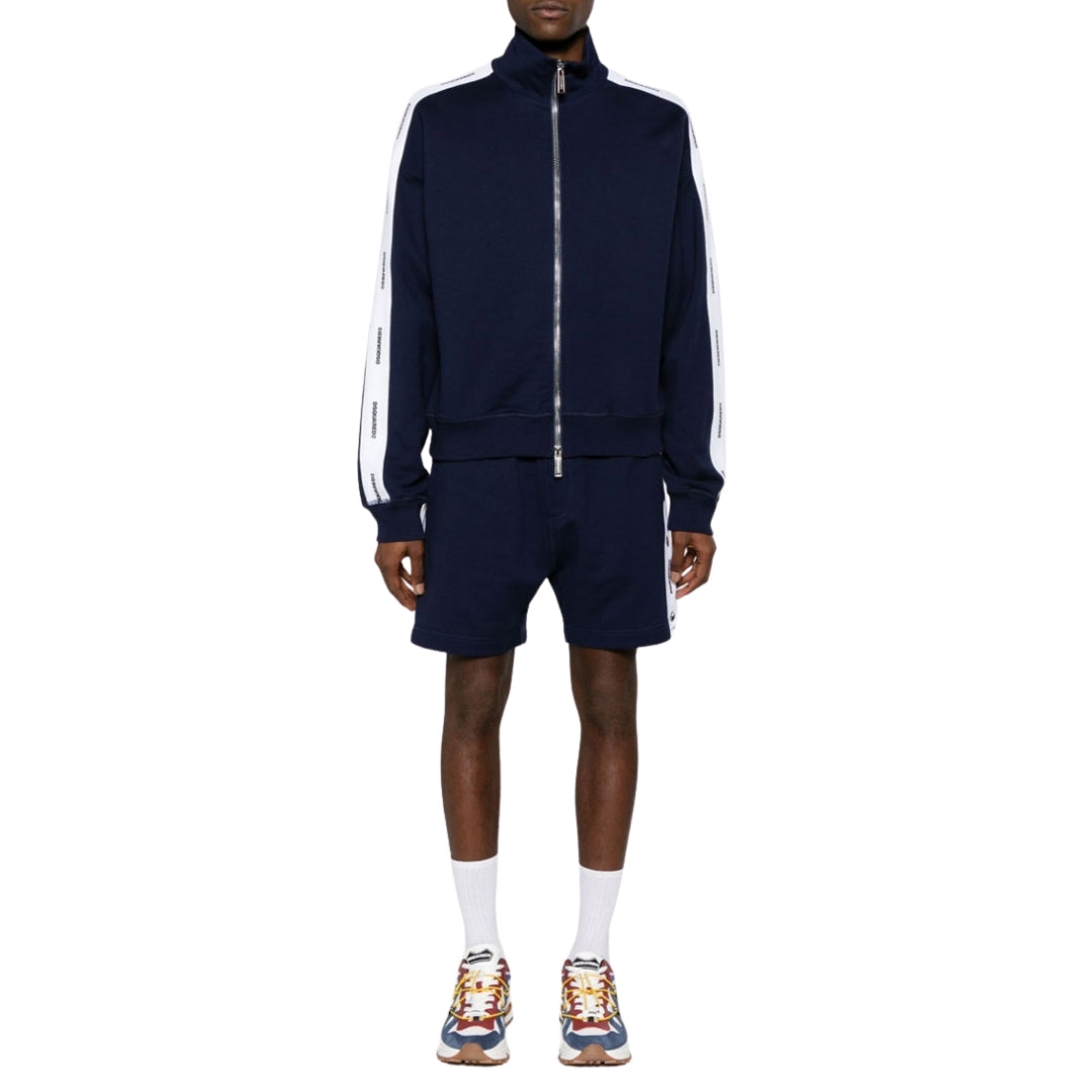 DSQUARED2 Logo Tape Navy Blue Track Jacket M