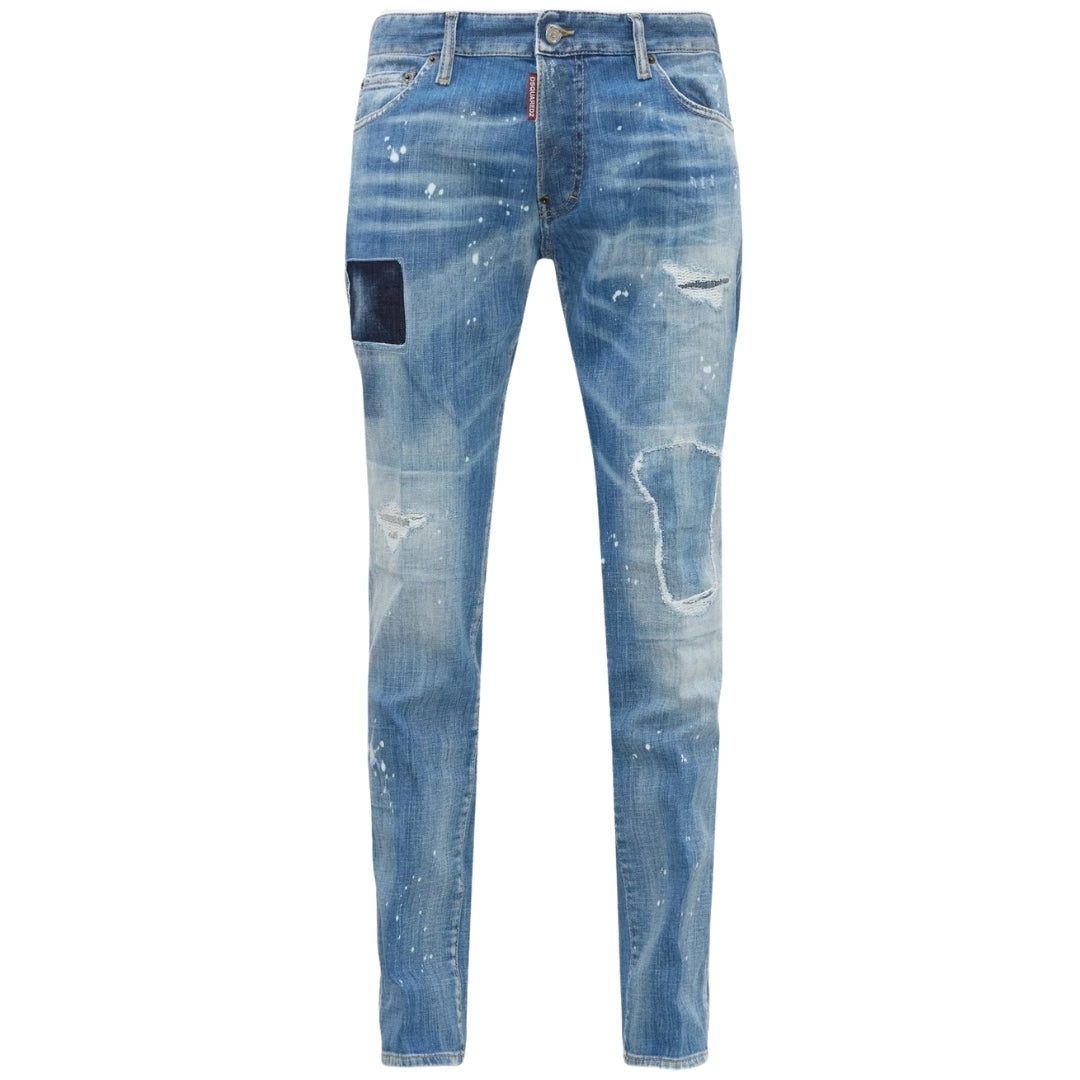 DSQUARED2 Cool Guy Jean Patchwork Denim Blue Jeans W40