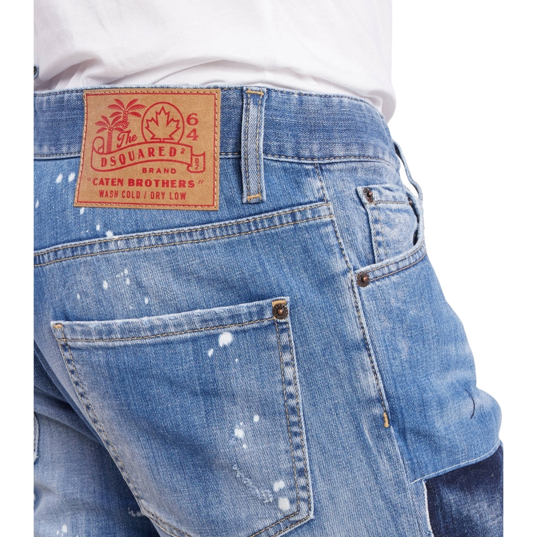 DSQUARED2 Cool Guy Jean Patchwork Denim Blue Jeans W40
