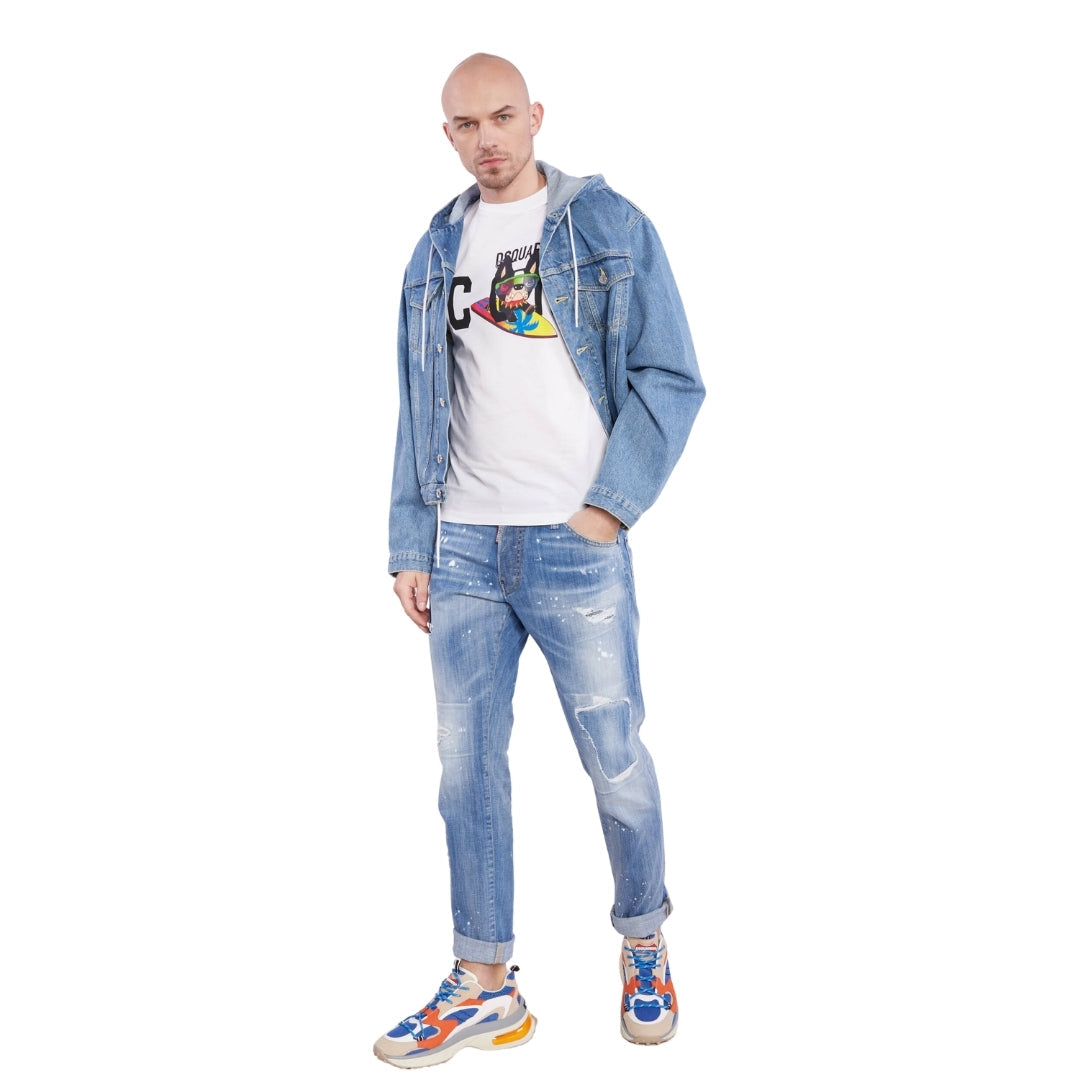 DSQUARED2 Cool Guy Jean Patchwork Denim Blue Jeans W40