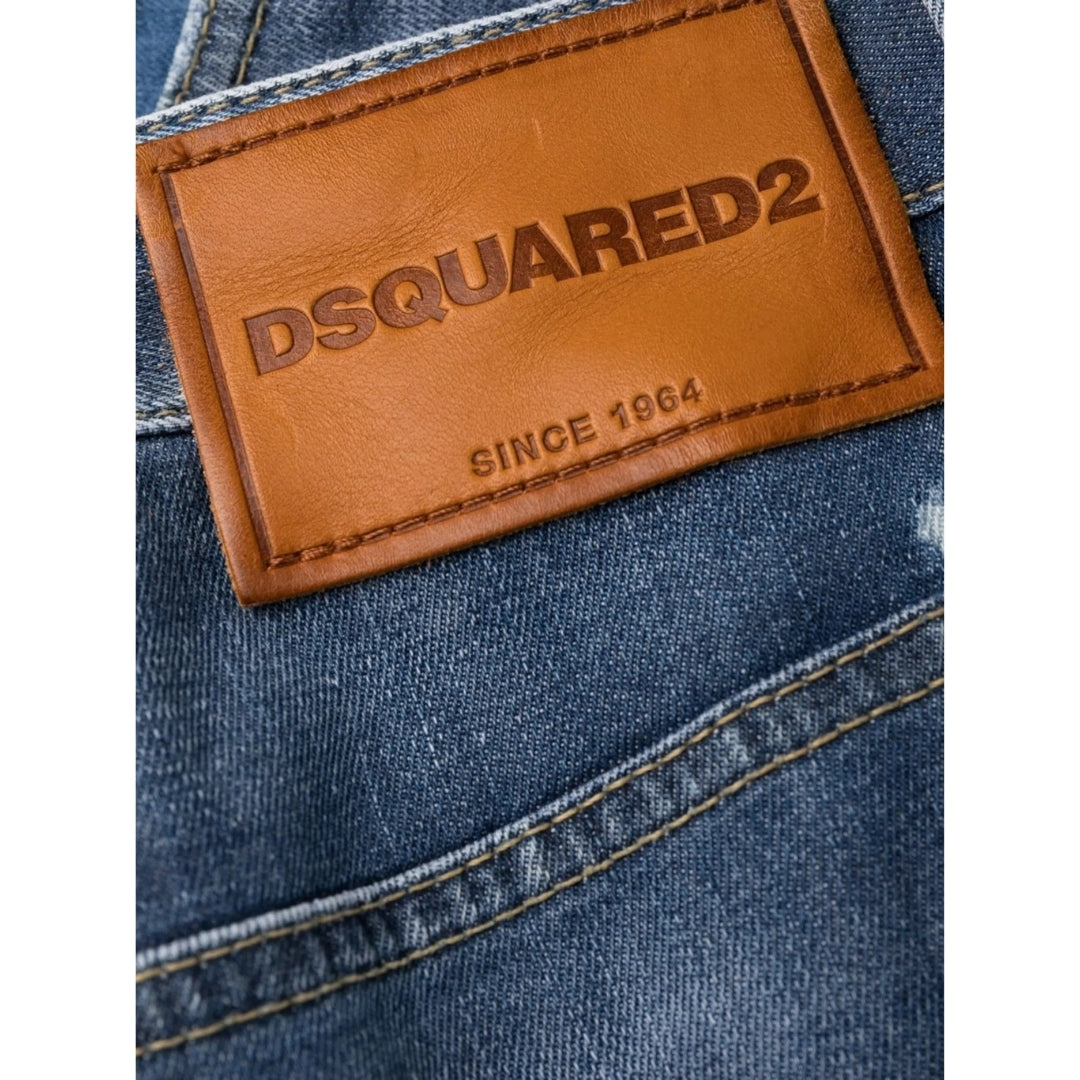 DSQUARED2 Sexy Twist Jean Destroyed Reinforced Paint Splash Blue Jeans W30