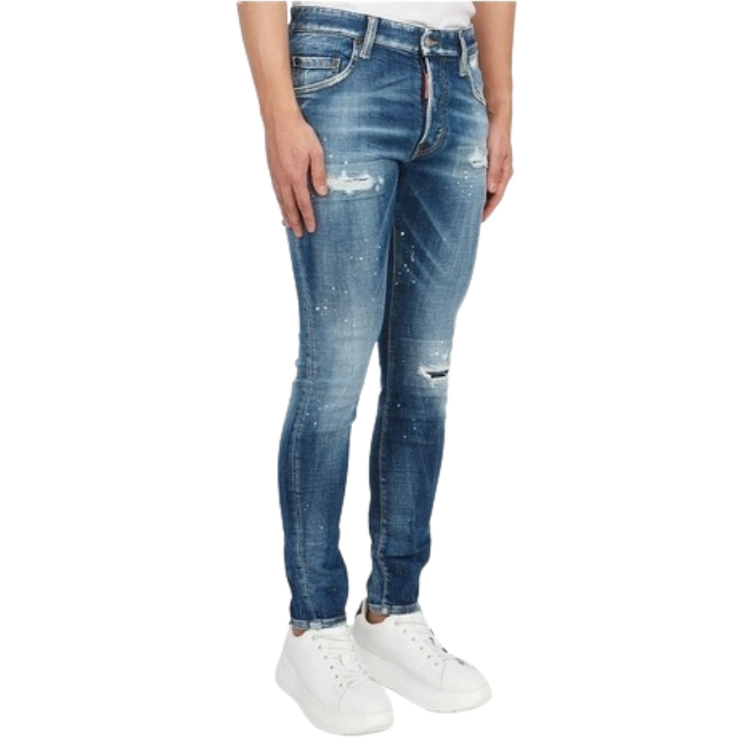 DSQUARED2 Super Twinky Jean Reinforced Worn Denim Wash Blue Jeans W30
