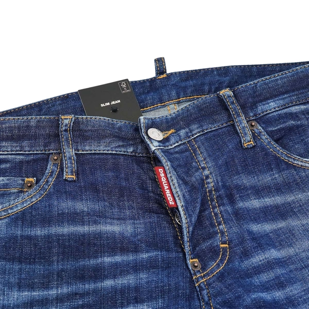 DSQUARED2 Slim Jean Faded Worn Wash Blue Jeans W36