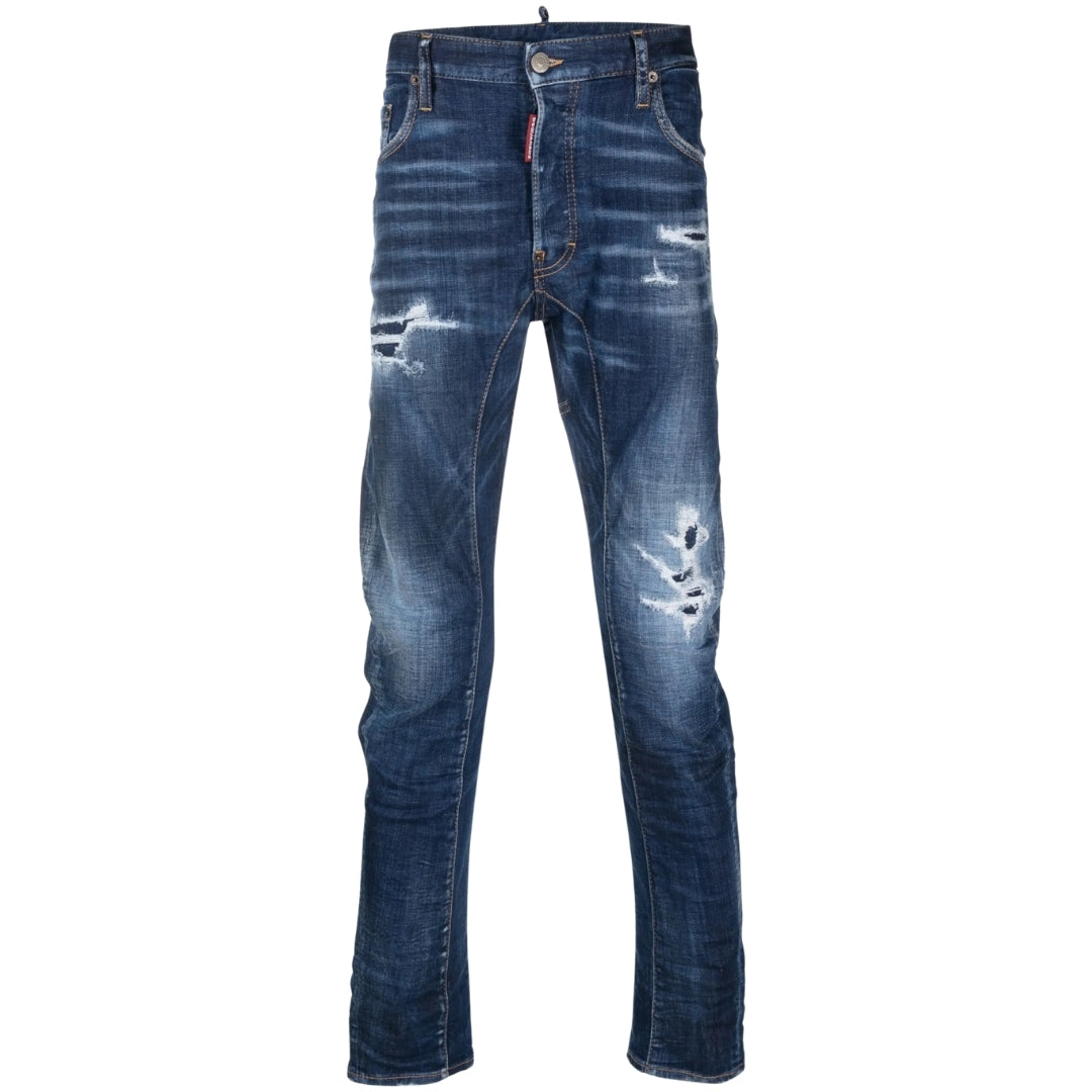 DSQUARED2 Tikdy Biker Jean Worn Reinforced Wash Blue Jeans W30