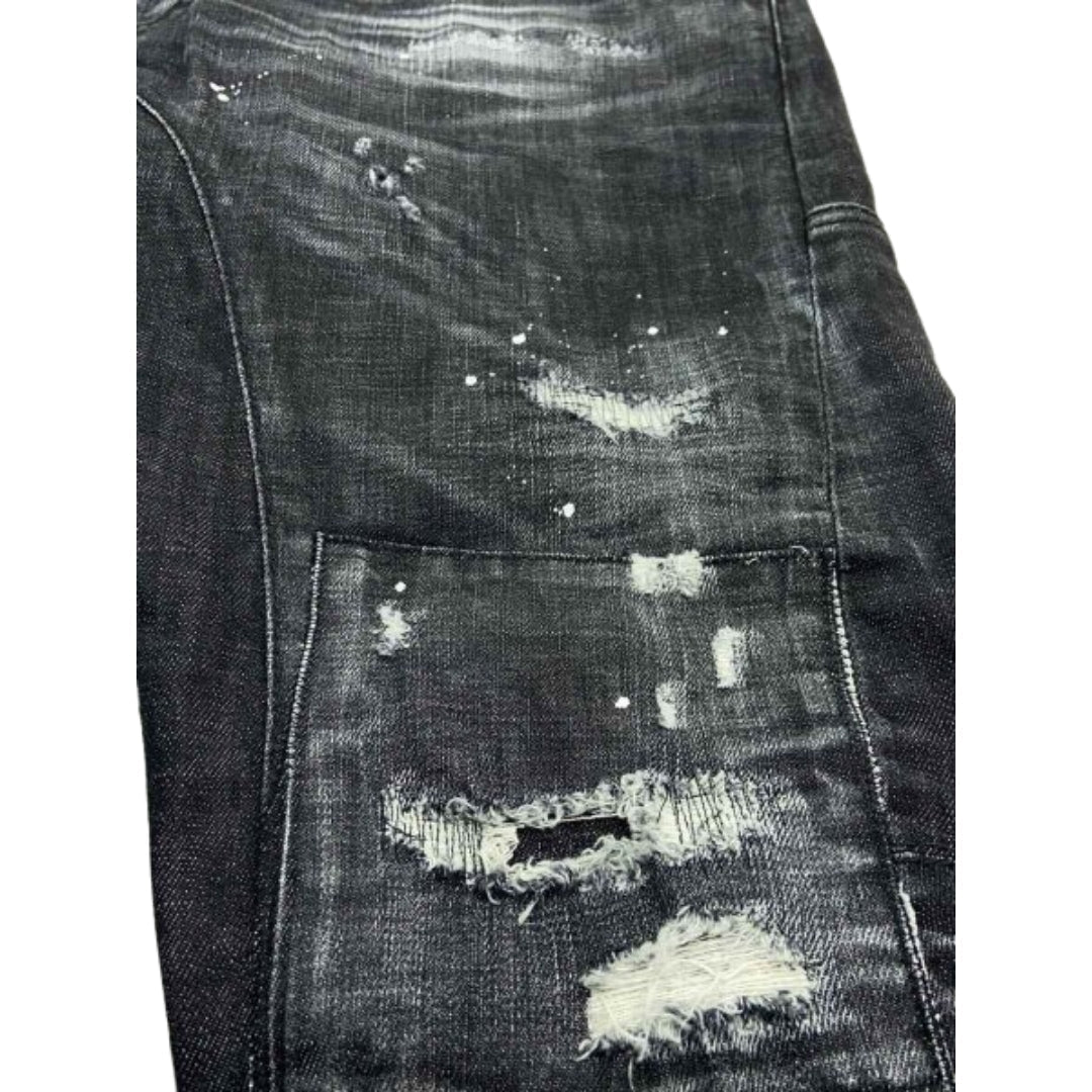 DSQUARED2 Tidy Biker Jean Worn Faded Style Black Jeams W28