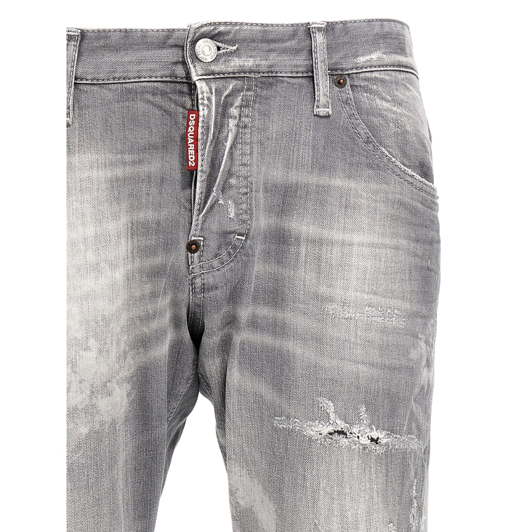 DSQUARED2 Sexy Twist Jeans Worn Faded Style Grey Jeans W28