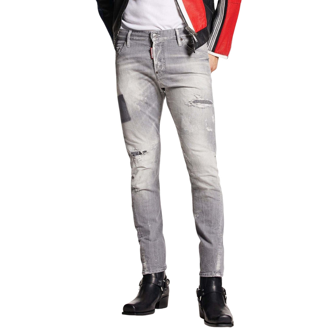 DSQUARED2 Sexy Twist Jeans Worn Faded Style Grey Jeans W28