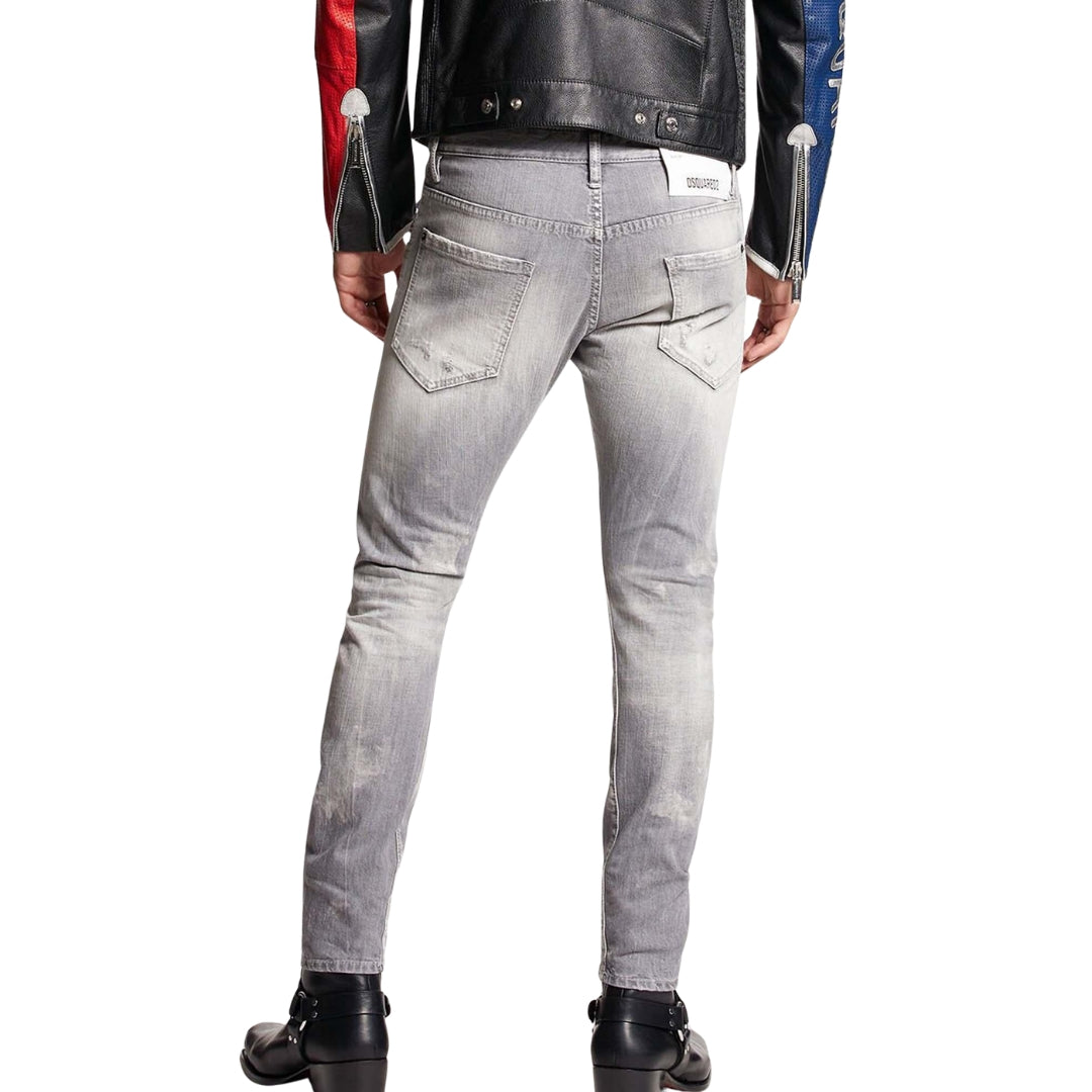 DSQUARED2 Sexy Twist Jeans Worn Faded Style Grey Jeans W28
