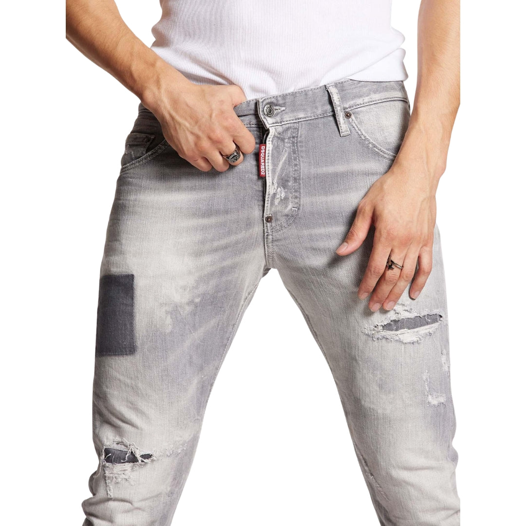 DSQUARED2 Sexy Twist Jeans Worn Faded Style Grey Jeans W28