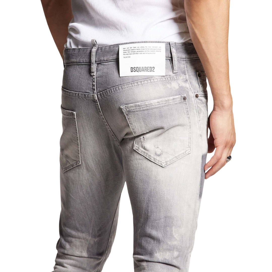 DSQUARED2 Sexy Twist Jeans Worn Faded Style Grey Jeans W28