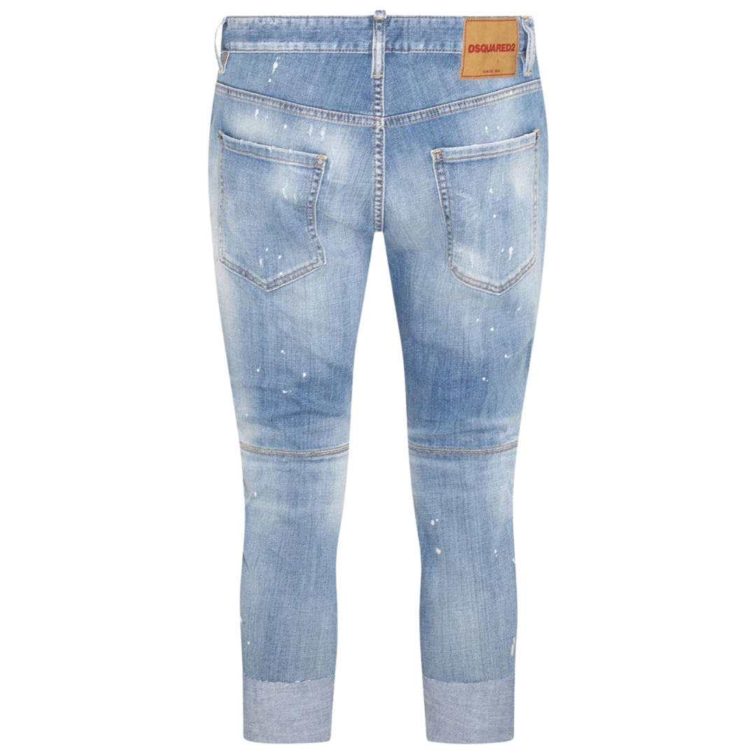 DSQUARED2 Sailor Jean Destroyed Reinforced Denim Blue Jeans W28