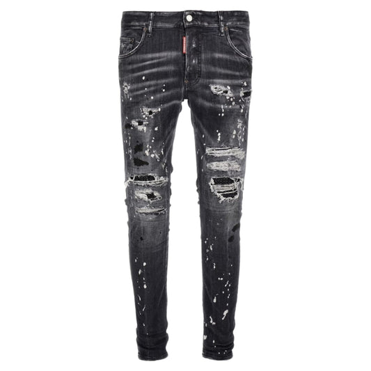 DSQUARED2 Super Twinky Jean Black Diamond Destroyed Wash Black Jeans W30