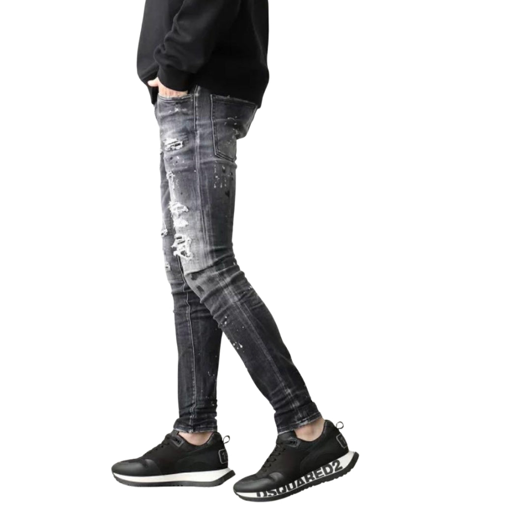 DSQUARED2 Super Twinky Jean Black Diamond Destroyed Wash Black Jeans W30