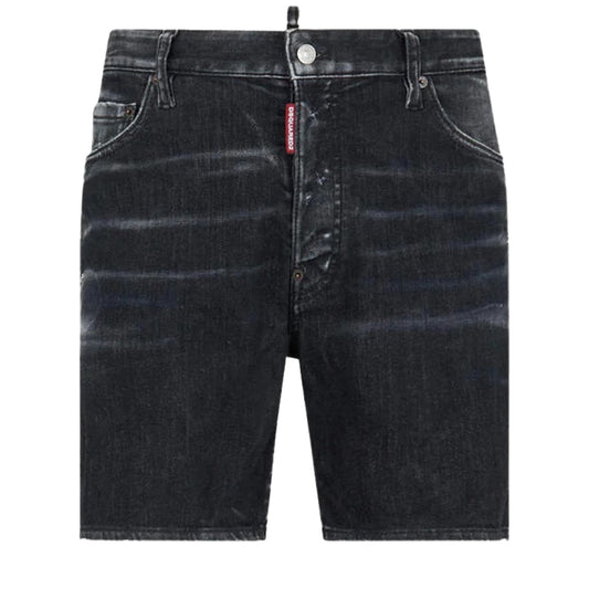 DSQUARED2 Black Faded Denim Shorts W34