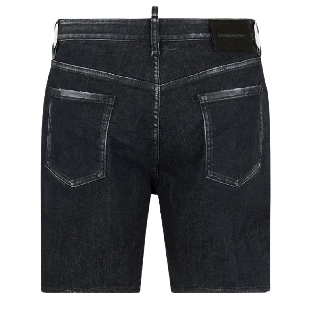DSQUARED2 Black Faded Denim Shorts W34