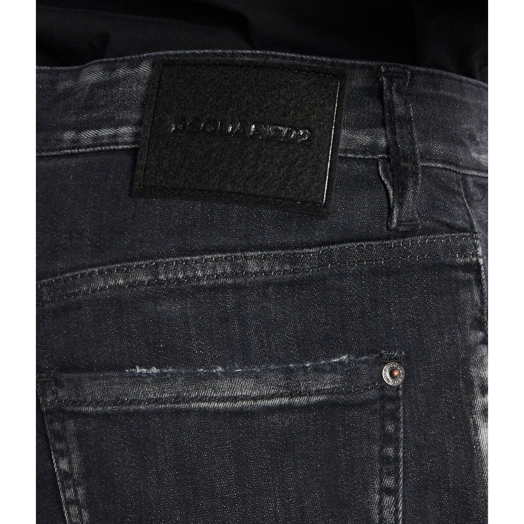 DSQUARED2 Black Faded Denim Shorts W34