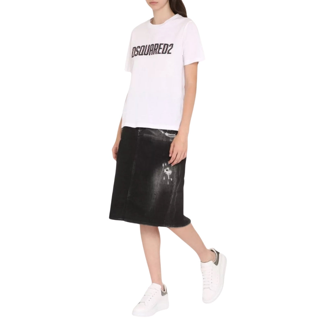 DSQUARED2 Logo Print Crew Neck White  T-Shirt S