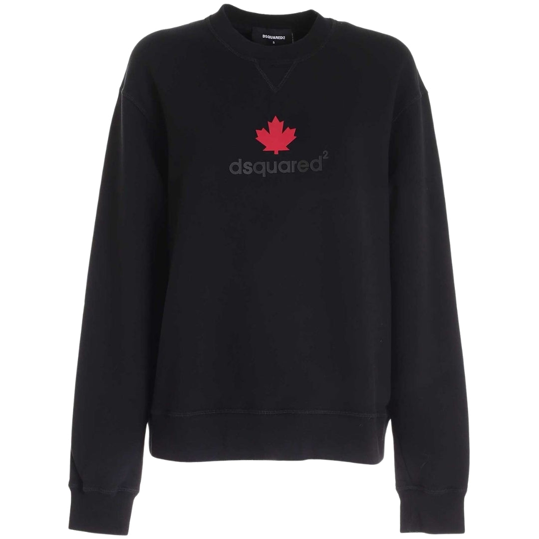 DSQUARED2 Maple Leaf Logo Black Sweater M