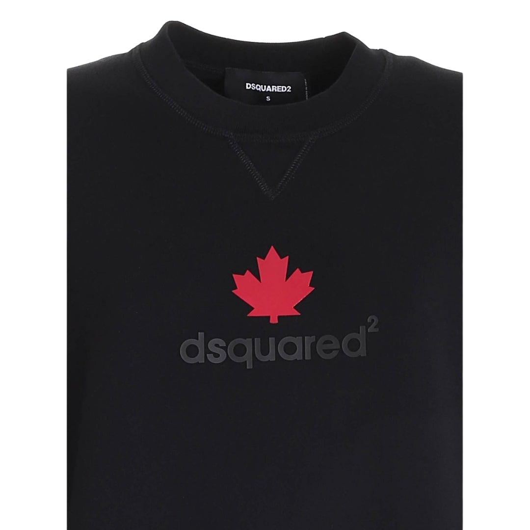 DSQUARED2 Maple Leaf Logo Black Sweater M